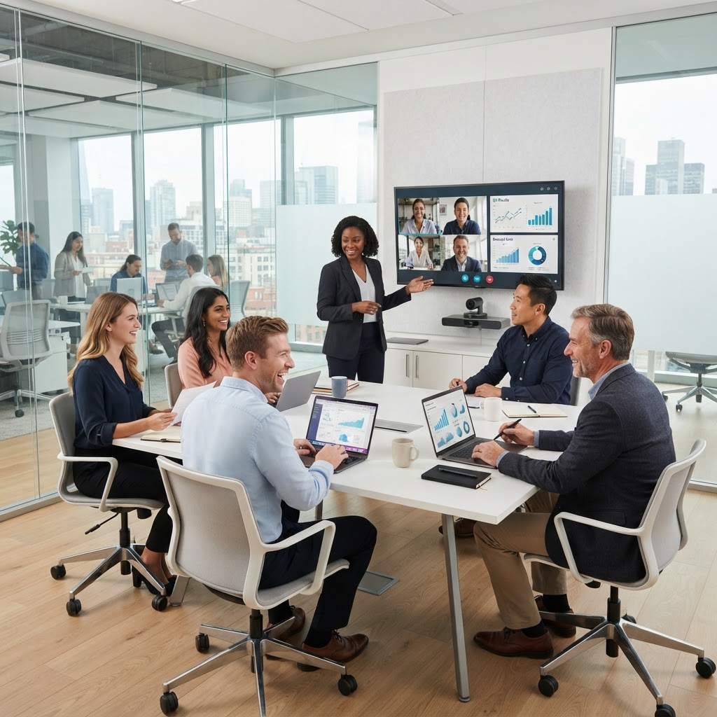 The Creovixa team collaborating in a modern office